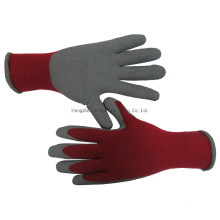 Red T/C Shell with Grey Latex Coated Work Protection Gloves